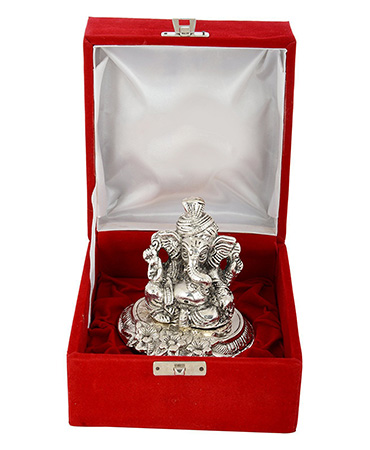 Silver Plated Ganesha Idol